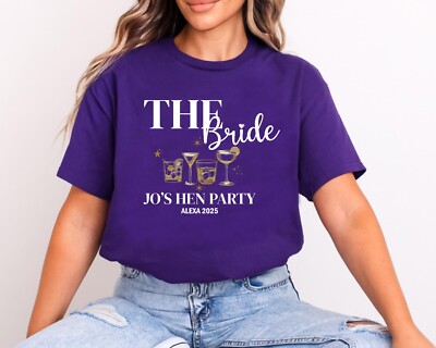 Personalisiertes Hen Do Stag Do T-Shirt, Ihr Name oder Braut Name T-Shirt, Braut Top