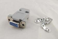 10pcs DB15 VGA Female 15Pin 3 Rows D-Sub Connector Plastic Hood Cover Backshell