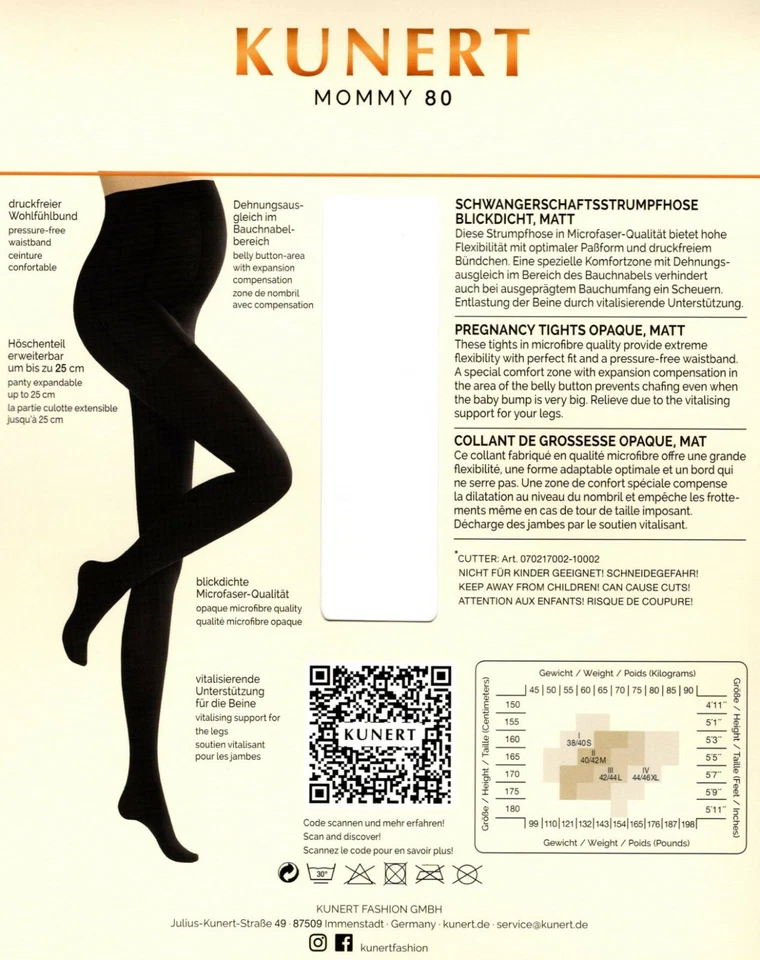 Kunert Mommy 80 DEN Schwangerschaftsstrumpfhose blickdicht und matt Strumpfhose - Bild 2 von 2