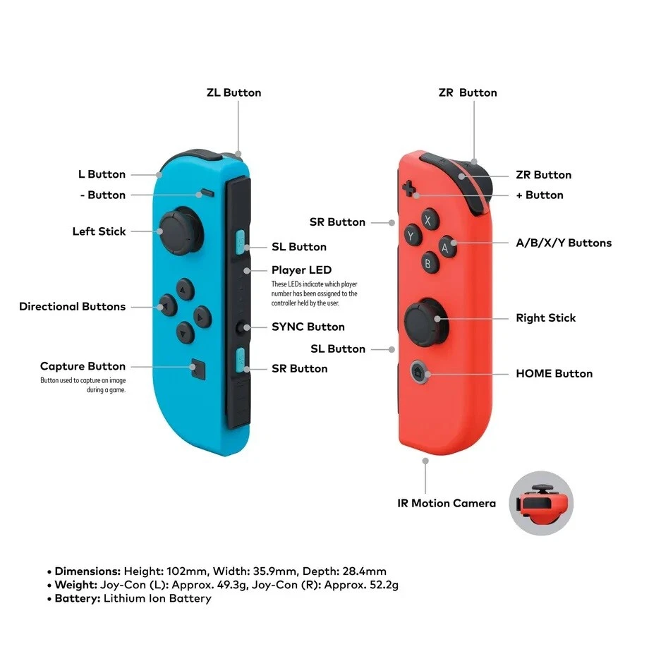 OFICIAL Nintendo Switch *GENUINO* Mandos Inalámbricos Joy-Con (Azul/Rojo) Nuevos Foto 2 de 4