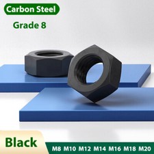 Black Fine Thread Hexagon Full Nuts Carbon Steel Thin Nut M8 M10 to M20 Grade 8