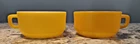 Anchor Hocking Fire King Yellow Soup Bowl Set of 2 Milk Glass D Shape Handle
