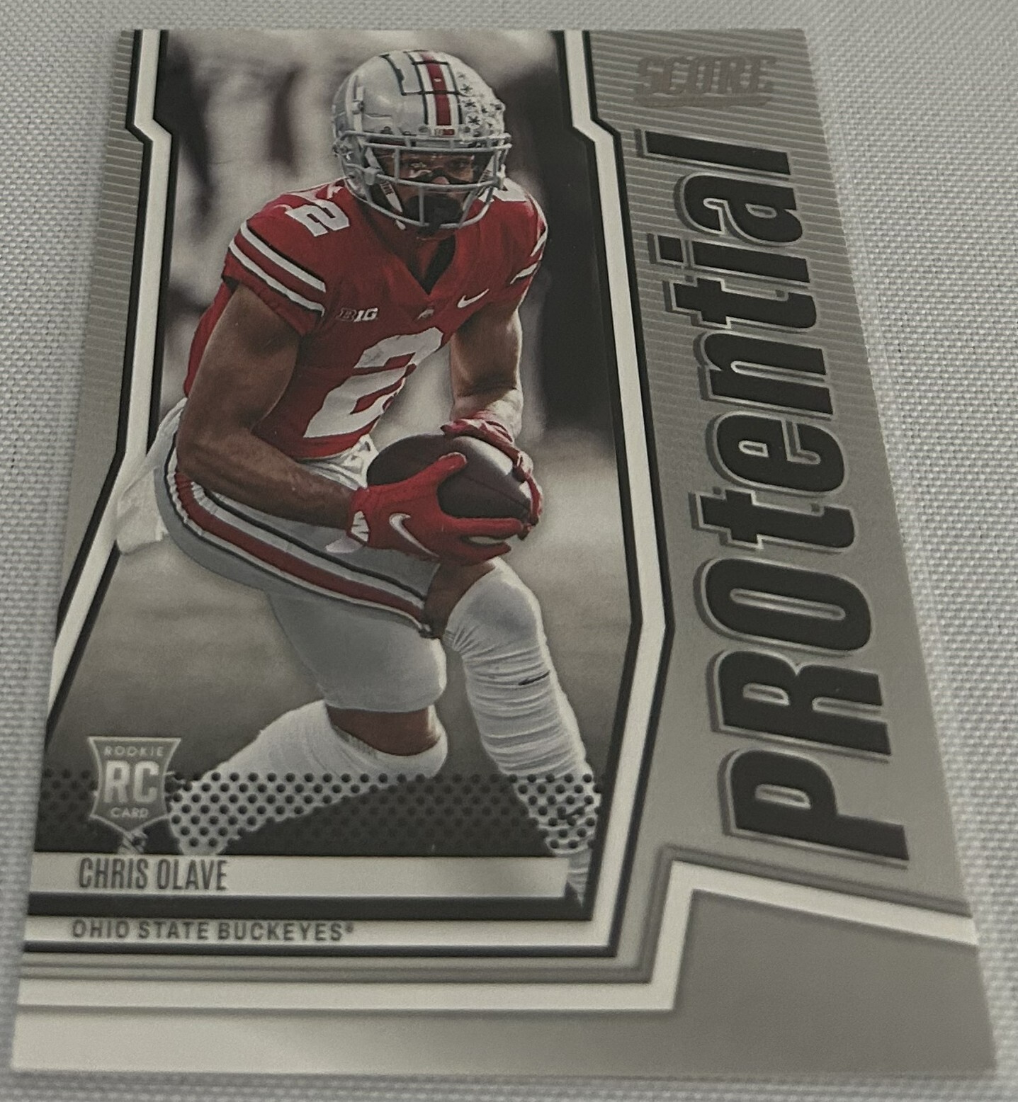 2022 Score Football Chris Olave Ohio State Buckeyes PROtential Rookie #P-CO