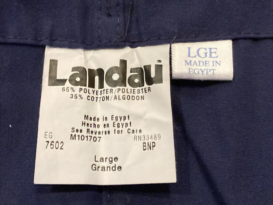 Calça Landau Scrubs azul escuro unissex grande serve 44 x 32 enfermeira médica veterinária dental - Imagem 4 de 4