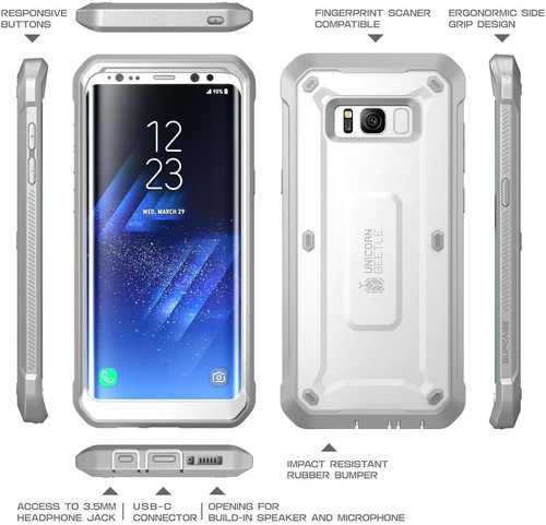 SUPCASE per Samsung Galaxy S8, 360° Doppio Strato Resistente Protezione Schermo Custodia Rigida - Foto 3 di 33