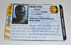 G I JOE File I.D. Card Filecard    Pursuit of Cobra    2011 Snake Eyes V54