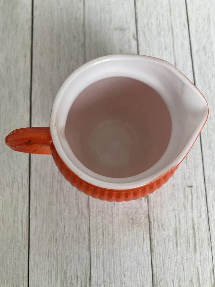 Vintage Burnt Orange Creamer / Pitcher / Syrup - Mid Century Modern Retro - Imagem 3 de 4