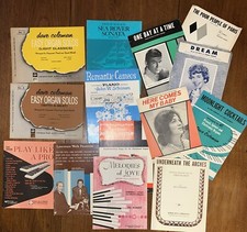 Lot Of 14 Pieces Of Vintage Sheet Music Piano Organ classics pop standards