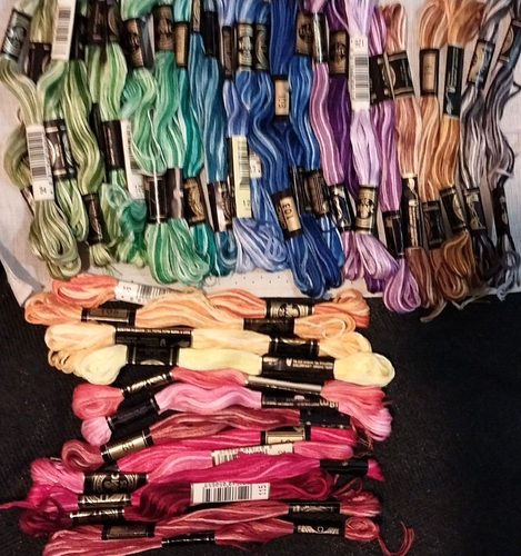 Lot(35) of DMC #25 Embroidery Floss Variegated colors Needlepoint/Cross-stitch
