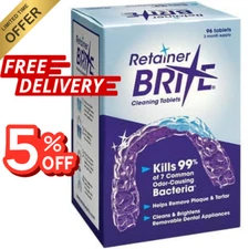 Retainer Brite Tablets for Cleaner Retainers and Dental Appliances - 96 Count
