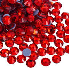 Hot Fix Crystal Flatback Rhinestones Glass Diamantes Gems 6.4Mm 30Ss 288Pcs, Red