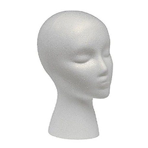 Female Styrofoam Mannequin Head Model - Wig/Hat Display Stand - Art Work