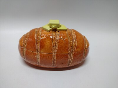 Vintage 1970s Ceramic Loaf Of Bread & Butter Canister Cookie Jar
