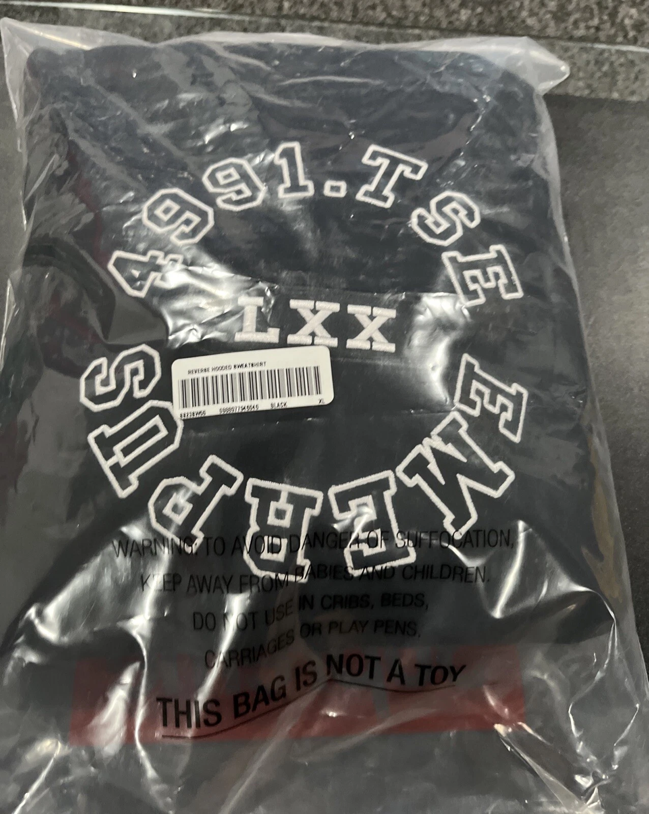 Felpa con cappuccio Supreme Reverse stile uomo nera Ss23 sw66 logo bianco