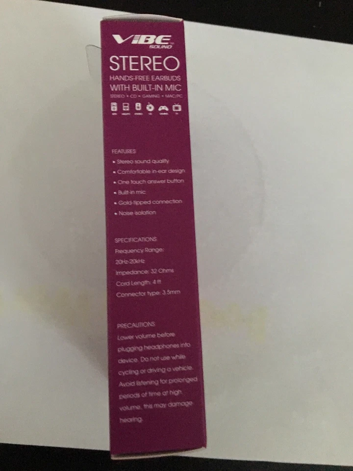 Vibe Hands free Stereo Earbuds With Built In Mic - Image 3 of 4