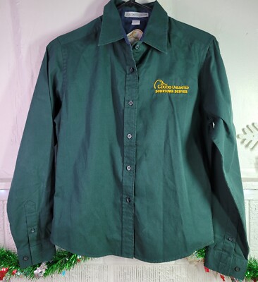 Port Authority Ducks Unlimited Button Shirt S Green Downtown Denver Committee