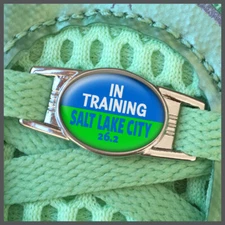 In Training Salt Lake City 26.2 Marathon Shoelace Shoe Charm or Zipper Pull