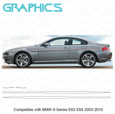 Passend für BMW 5er E63/E64 03-10 Seite Alpina Style Pin Streifen Grafik Aufkleber M6