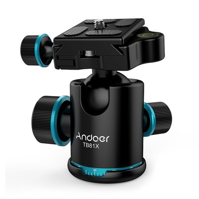 Slider DSLR Camera Andoer TB81X Tripod Ball Head 360° Rotating Panoramic L2Q3