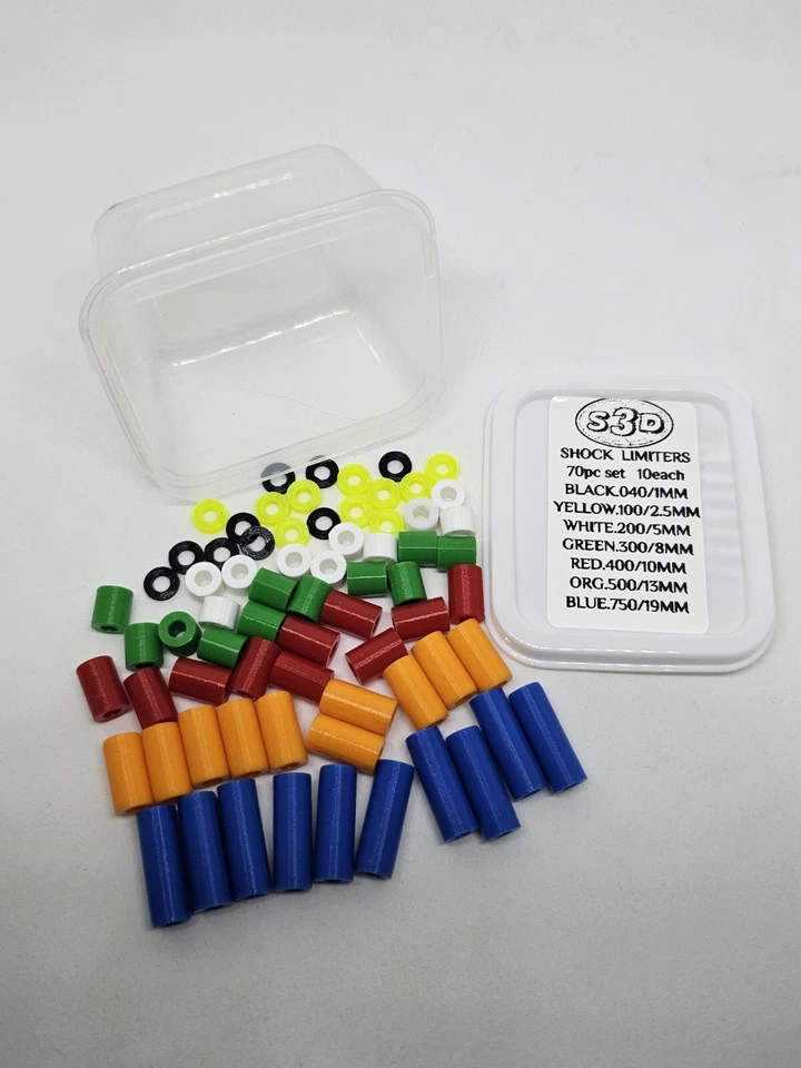 Limitadores internos de choque Mudboss RC (eje de choque de 3 mm) (70 piezas) 7 colores diferentes Foto 3 de 4