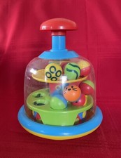 Fun Time Spin Top Toy Multi- Color Plastic Push Top Popping Pal Spinning Top