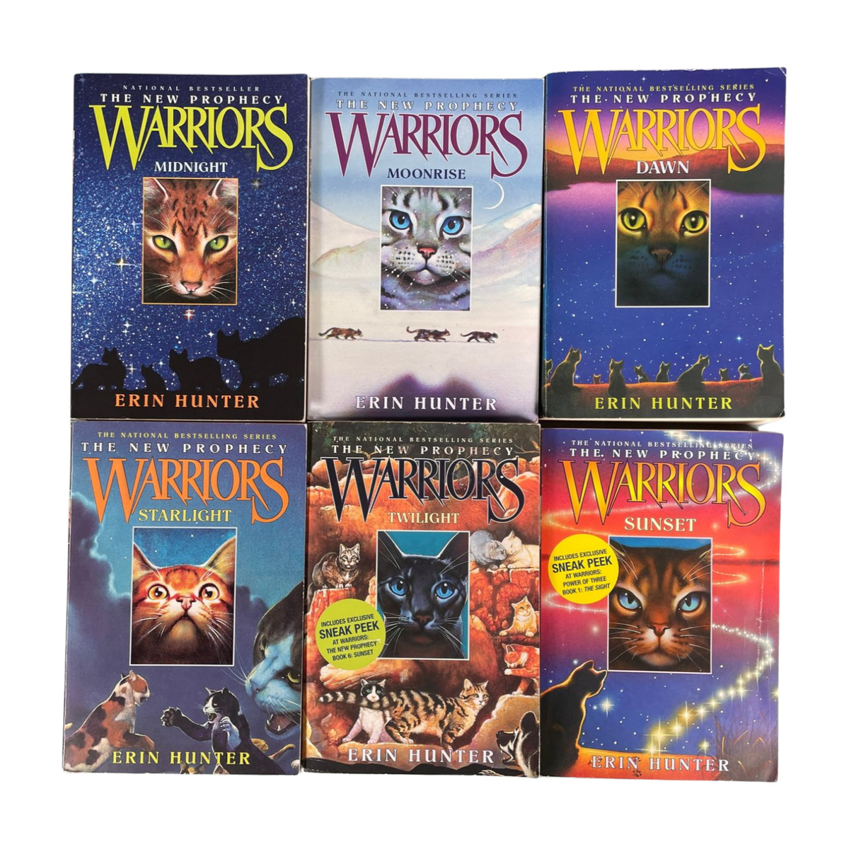 warrior cats:power of three books 1-6 by erin hunter, Paperback