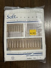New Vtg Window Pride “Evelyn” 70”x18” White Lace Curtain Valance USA Made NOS