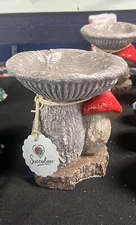 Mushroom Accent Mini Birdbath/Bird Feeder