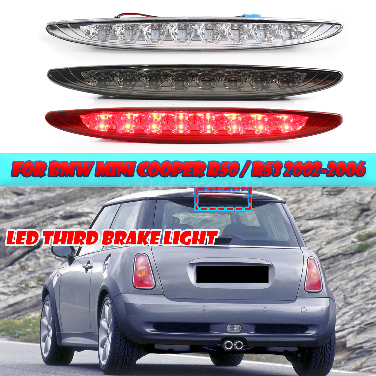 For 2002-2006 Mini Cooper R50 R53 LED Rear 3rd Third Brake Stop