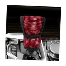 Bling Auto Gear Shift Knob Cover, Rhinestone Glitter Shifter Stick Red