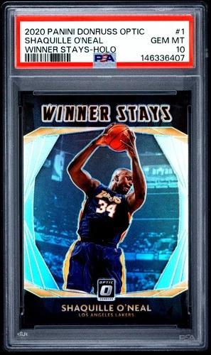 2020 PANINI DONRUSS OPTIC WINNER STAYS HOLO #1 SHAQUILLE O'NEAL PSA 10