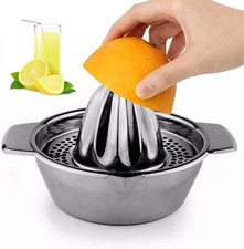 Stainless Steel Lemon Squeezer Citrus Juicer Handheld Press Orange Silver 