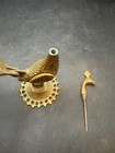 Vintage Brass Peacock Khol Eyeliner Holder Figurine MCM — photo 7
