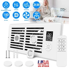 10 Speeds Register Booster Fan 4"x10" Heating Cooling Vent Fan Remote Control
