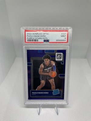 2022-23 Donruss Optic #221 Paolo Banchero Purple Stars FOTL 05/17 PSA 9 Jersey #