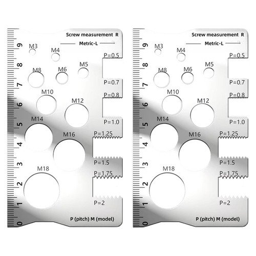 304 Stainless Steel Screw Thread Pitch Gauge Ruler for Measuring ...