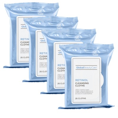 Makeup Cleansing Wipes Retinol Facial Towelettes Daily Face Cleanser 4 Pack 1...