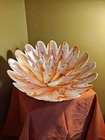 Vintage Opalescent Pink in the style of Murano art glass bowl