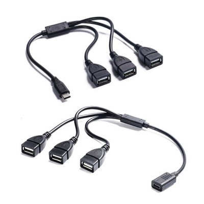 USB C Input to 3 USB2.0 Output Hubs Charging Data Transfer Multiple Device