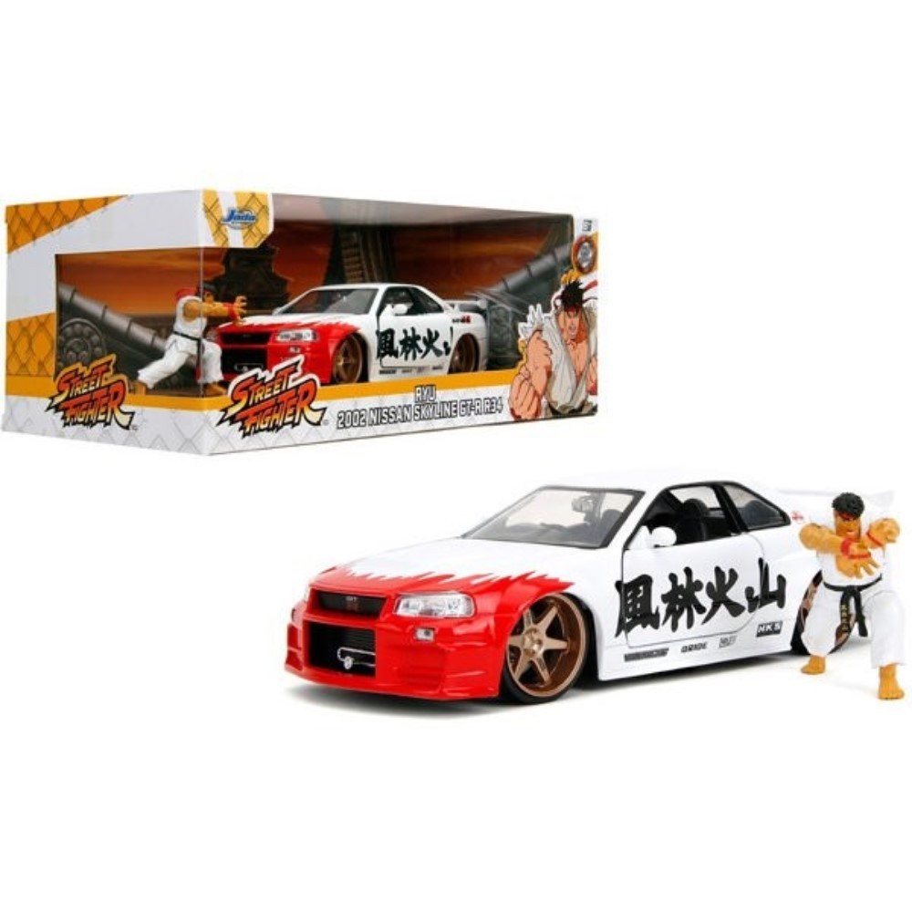 Jada 1:24 Hollywood Rides Street Fighter RYU & 2002 Nissan Skyline
