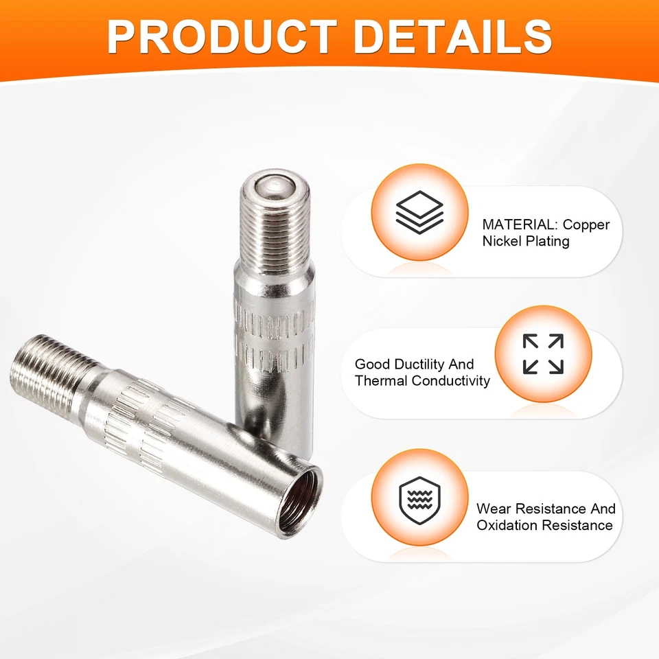 8Pcs 39mm Double Seal Valve Stem Cap Copper Nickel Plated Inflate Tire Valve Foto 3 de 4