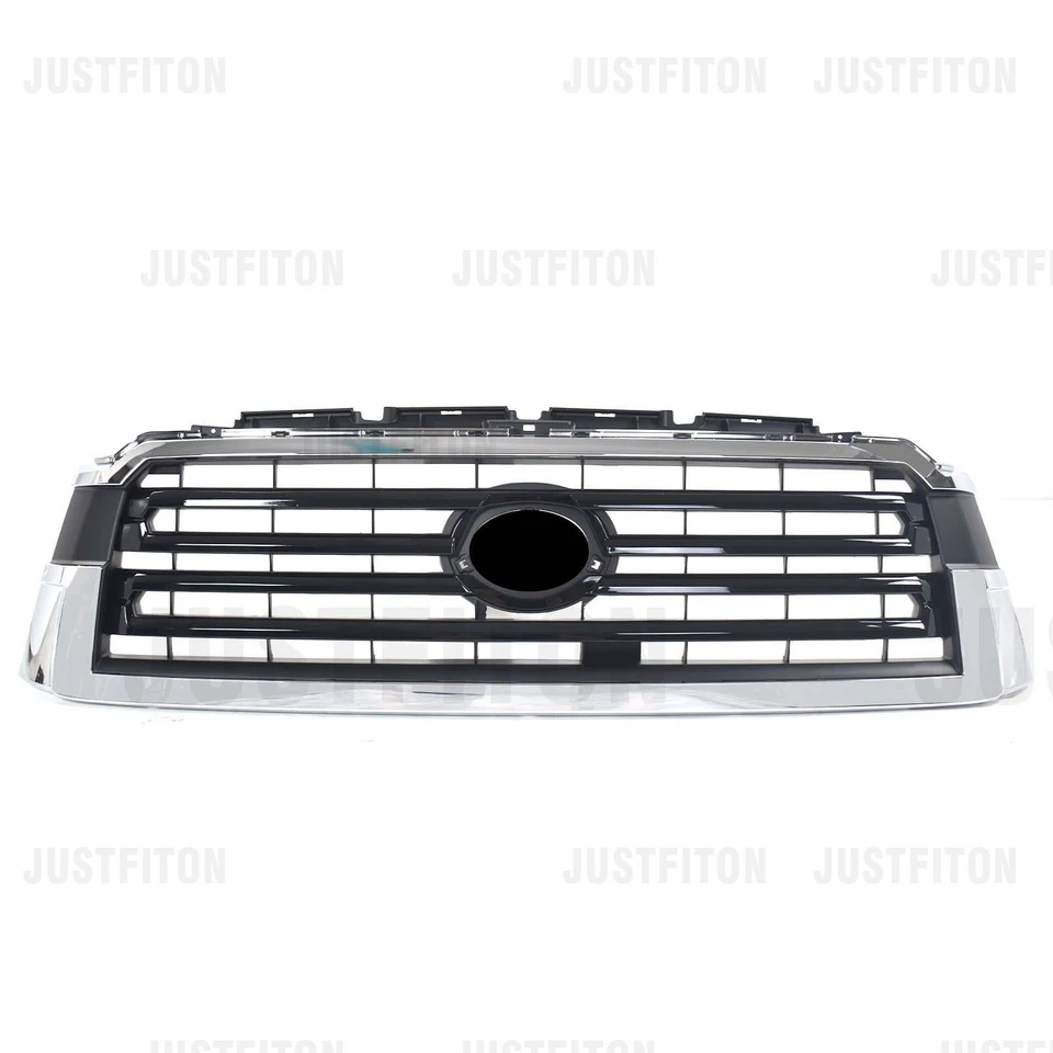 Para Toyota Sequoia Platinum TRD 2018-2022 Sport cromo + parrilla de parachoques delantero negra Foto 2 de 4