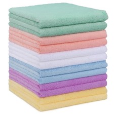 HOMEXCEL Baby Washcloths 12 Pack-Microfiber 11.5" x 11.5"-12 Pack, Multicolor