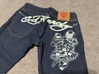 Vintage Y2K Ed Hardy “Death or Glory” Skull Embroidered Jeans Men’s Size 40x34! — photo 1