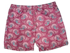 Peter Millar Mens XL Swim Trunks Pink Paisley Mesh Lined Board Shorts Beachwear