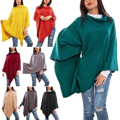 Damen Poncho Überwurf Mantel Strick warm Schal TOOCOOL HM115