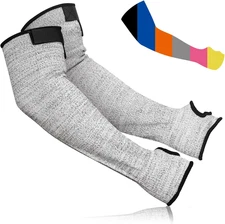 Cut Resistant Arm Sleeves ANSI Level A5, Kitchen Arm Thumb Hole Protectors for T