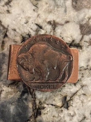 Vintage Copper Buffalo Nickel Money Clip (B)