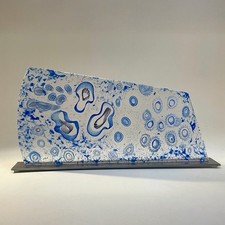 Contemporary Art Glass Sculpture, Ebb & Flow, Handcrafted Ocean Inspired Design