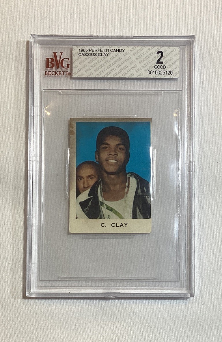 TARJETA DE CARAMELO PERFETTI MUHAMMAD ALI CASSIUS ARCILLA 1965 ITALIA EN MUY BUENA CONDICIÓN 2
